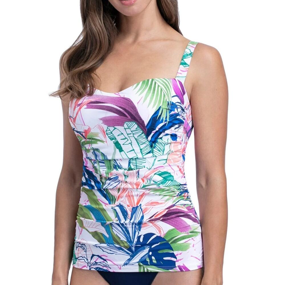 Gottex Profile Tankini Top Size 36D NWT Floral Underwire Club Tropicana Swim